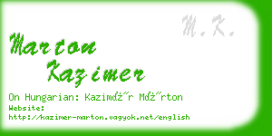 marton kazimer business card